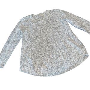 Soft Surroundings Cable Knit Sweater‎ Wool Blend Womens Size XL Scoop Neck Shiny